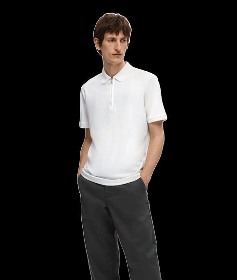 Zipper Polo Shirt - White