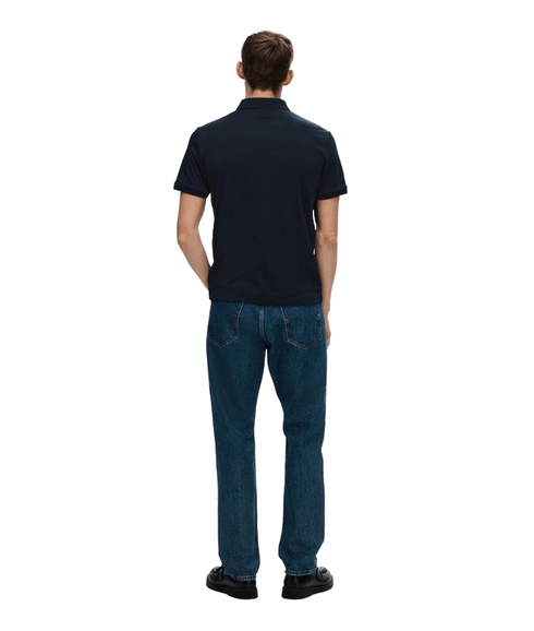 Zipper Polo Shirt - Navy