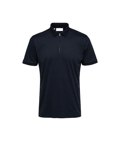 Zipper Polo Shirt - Navy
