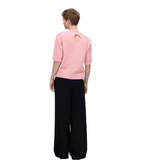 Open Back Knit O-neck - Pink