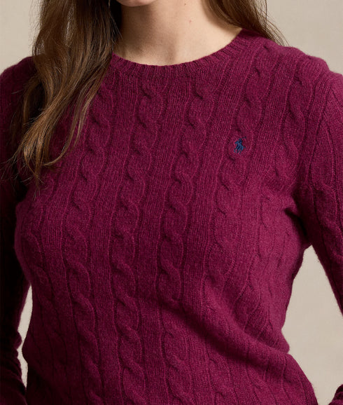 Cable-knit Wool-cashmere Sweater - Purple