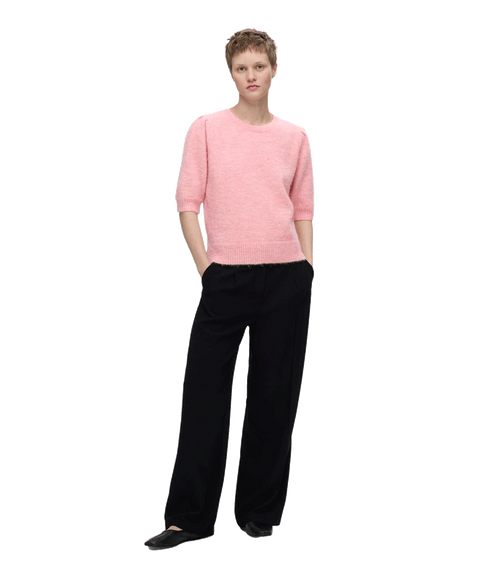 Open Back Knit O-neck - Pink