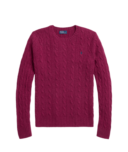 Cable-knit Wool-cashmere Sweater - Purple