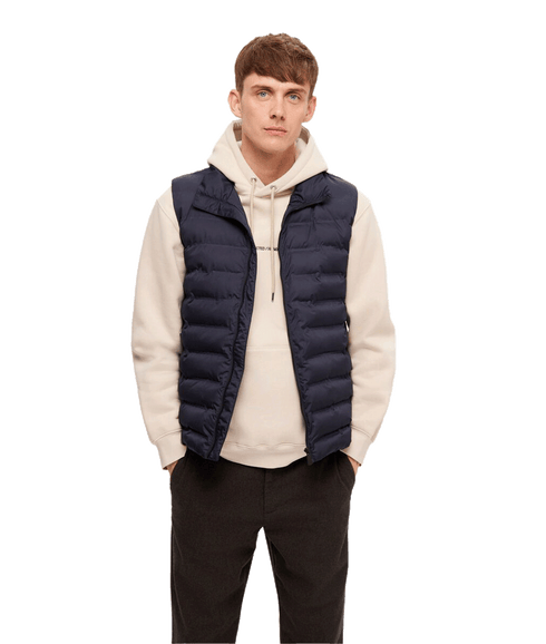 Padded Quilted Gilet - Navy