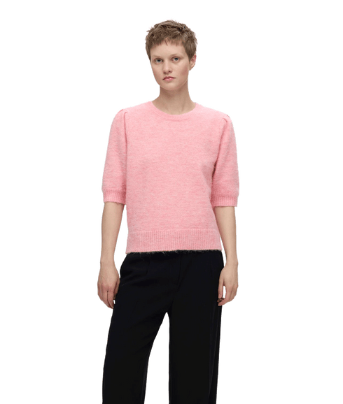 Open Back Knit O-neck - Pink