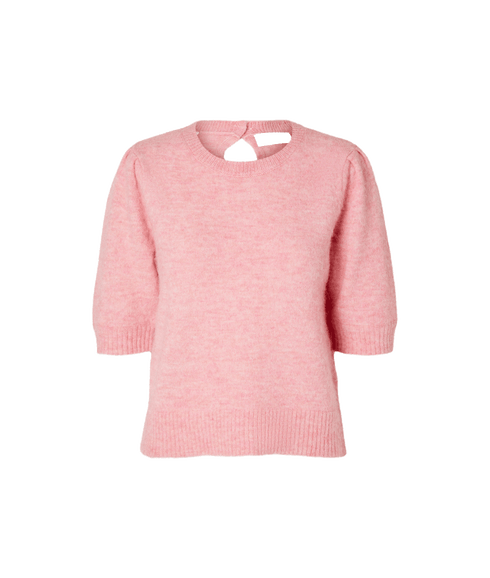 Open Back Knit O-neck - Pink