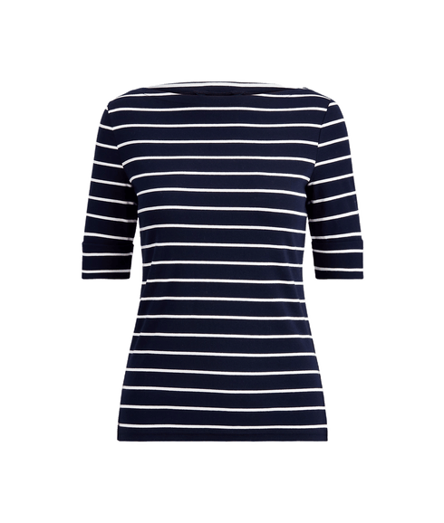 Striped Boatneck Top - Navy