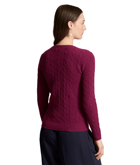 Cable-knit Wool-cashmere Sweater - Purple