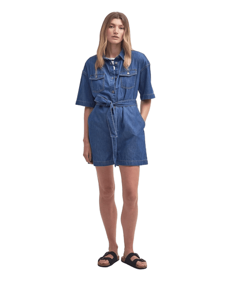 Evelyn Denim Playsuit - Blue