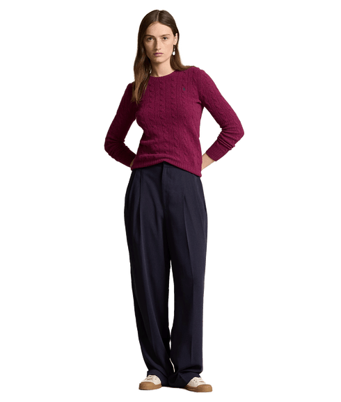 Cable-knit Wool-cashmere Sweater - Purple