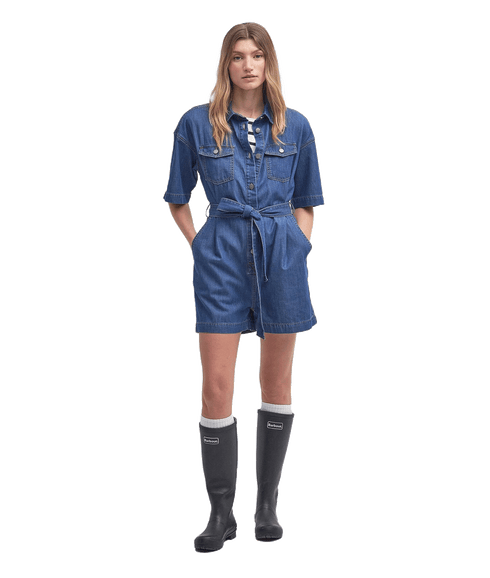 Evelyn Denim Playsuit - Blue