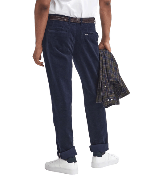 Stretch Cord Tailored Trousers - Navy