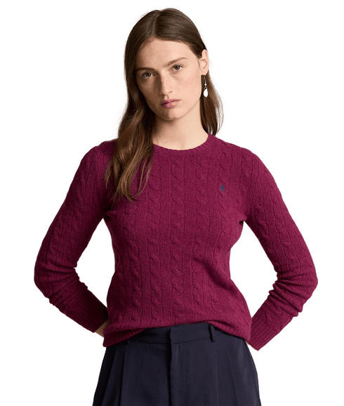 Cable-knit Wool-cashmere Sweater - Purple