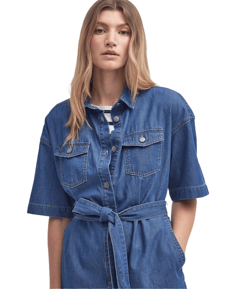 Evelyn Denim Playsuit - Blue