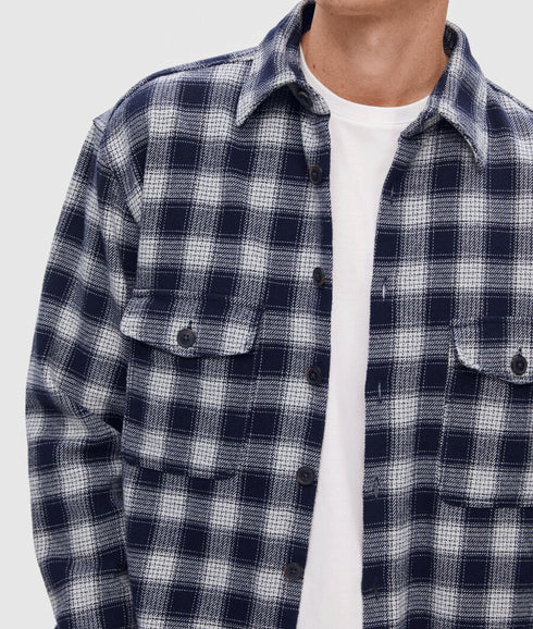 Flannel Overshirt - Navy
