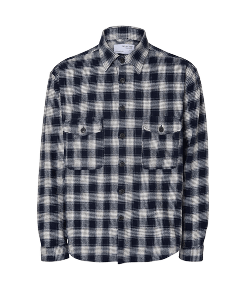 Flannel Overshirt - Navy