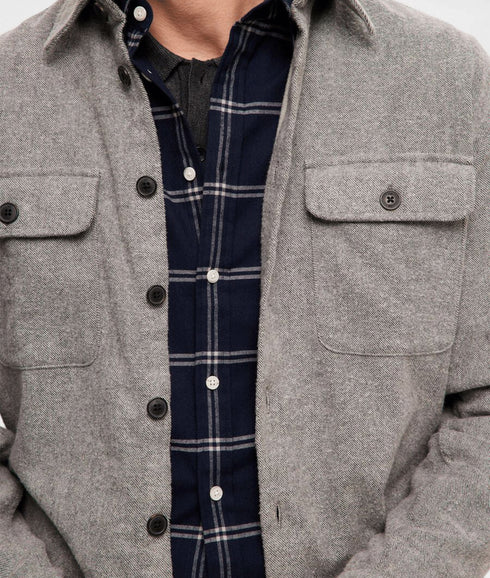 Long-sleeved Overshirt - Grey
