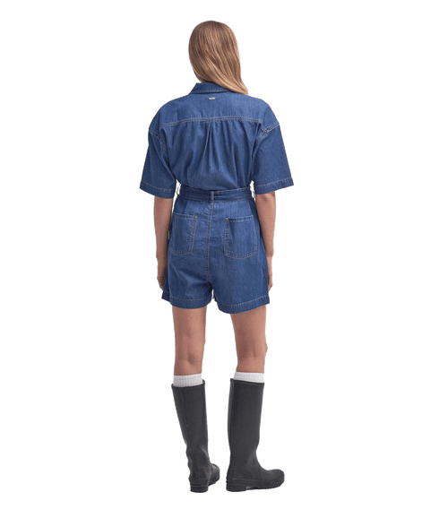Evelyn Denim Playsuit - Blue
