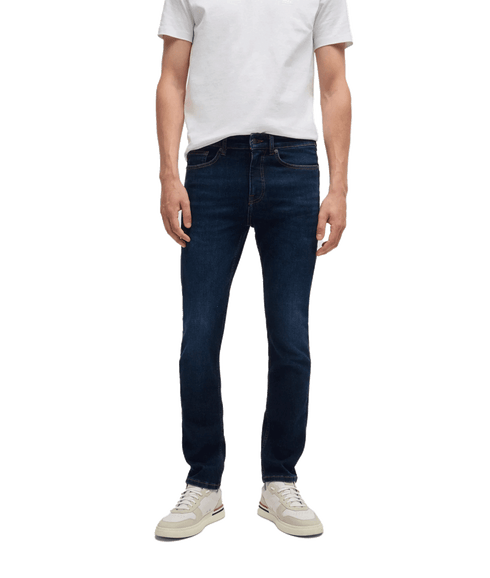 Delaware Slim-fit Jeans in Slubby Super-stretch Denim - Navy