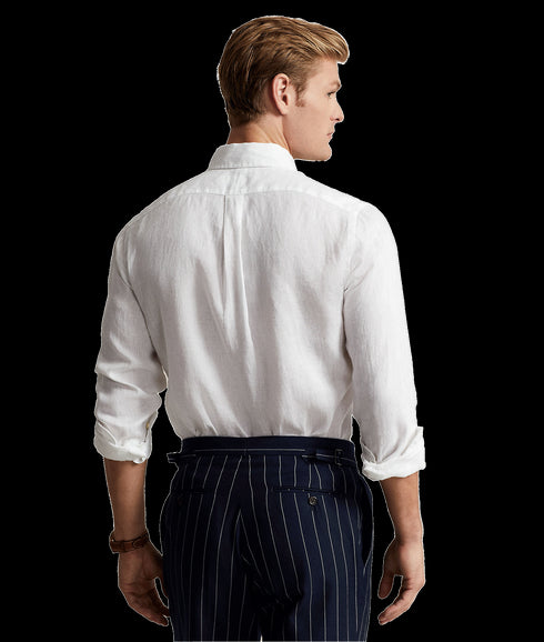 Slim Fit Linen Shirt - White