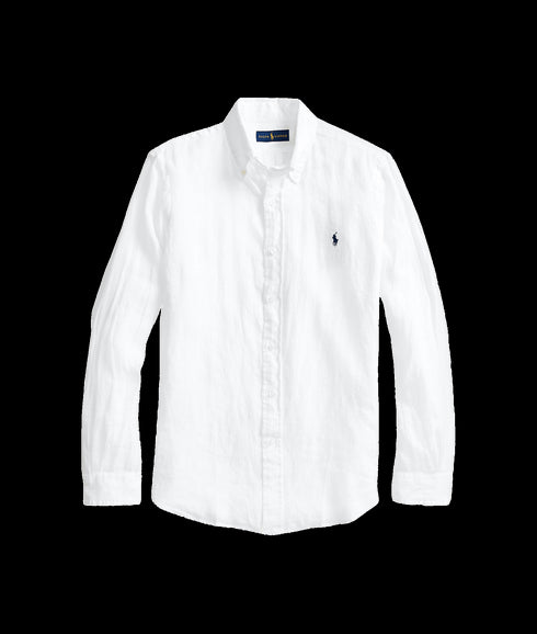 Slim Fit Linen Shirt - White