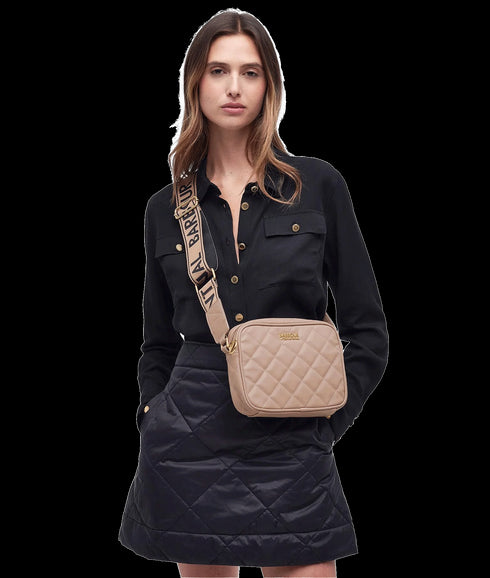 Sloane Quilted Crossbody Bag - Beige