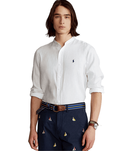 Slim Fit Linen Shirt - White
