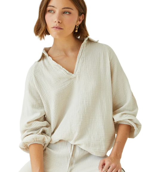 Selina Cotton Top - Seashell