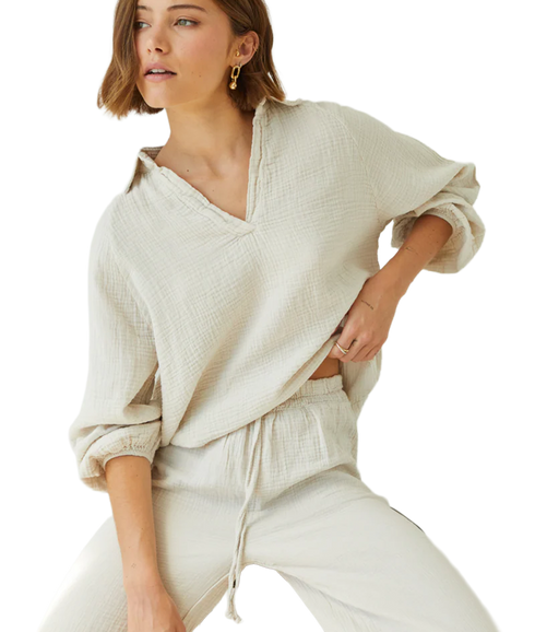 Selina Cotton Top - Seashell