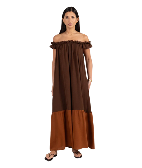 Alessia Dress - Cocoa/Caramel