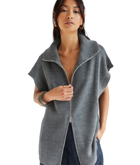 Millie S/Less Cardigan - Dark Grey
