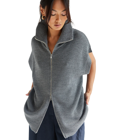 Millie S/Less Cardigan - Dark Grey