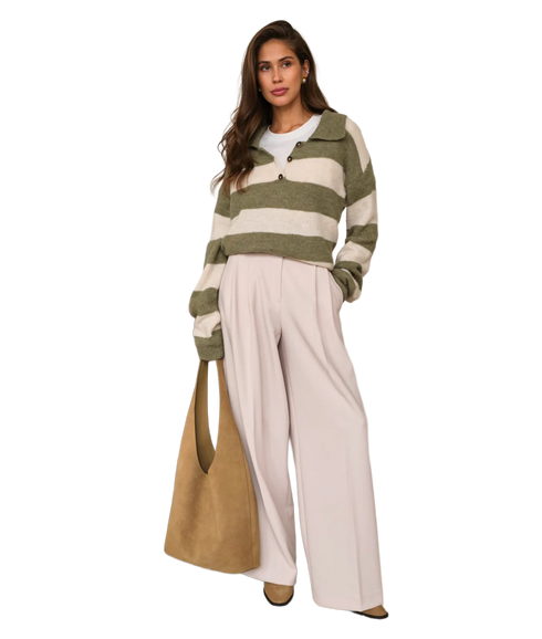 Arlo Sweater - Khaki Stripe