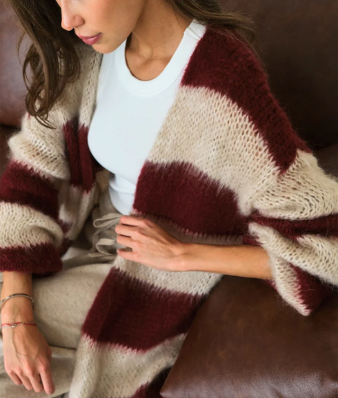 Kai Cardigan - Ruby Stripe
