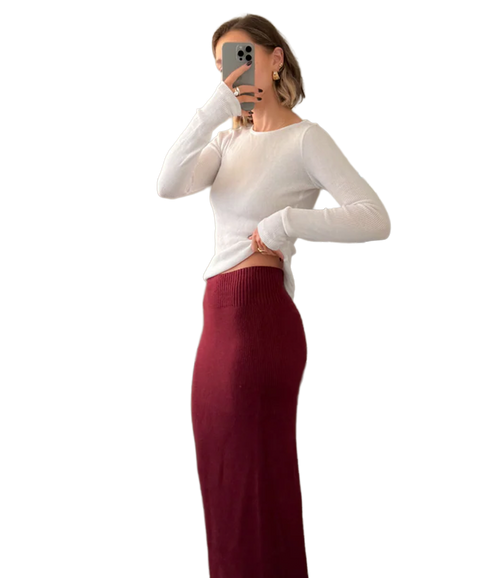 Alma Skirt - Dark Cherry