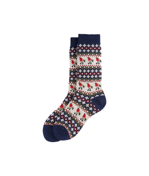 Robin Fair Isle Sock - Navy