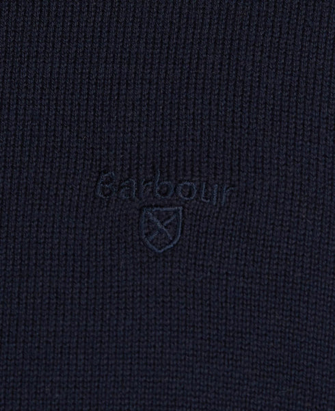 Cotton Half Zip Knitted Jumper - Navy