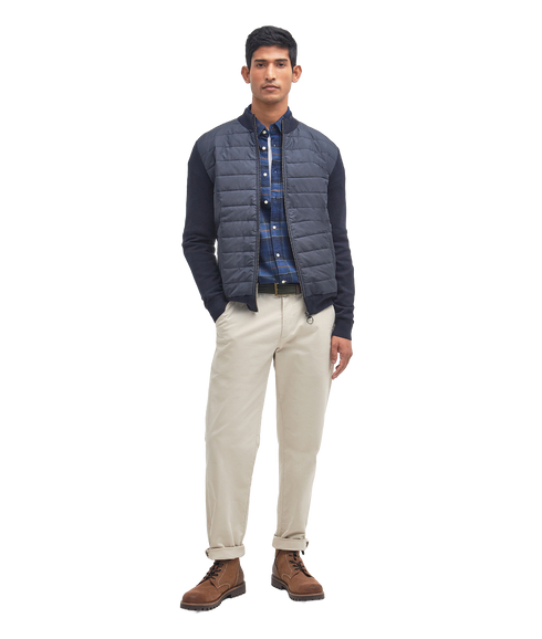Essential Carn Baffle Zip Through Knitted Jumper - Navy