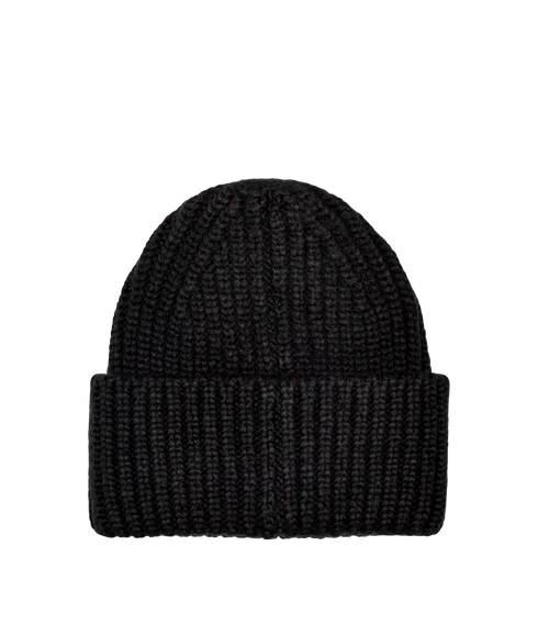 Chunky Rib Beanie - Black