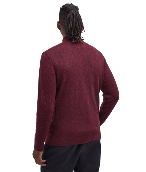 Essential Tisbury Half Zip Knitted Jumper - Ruby