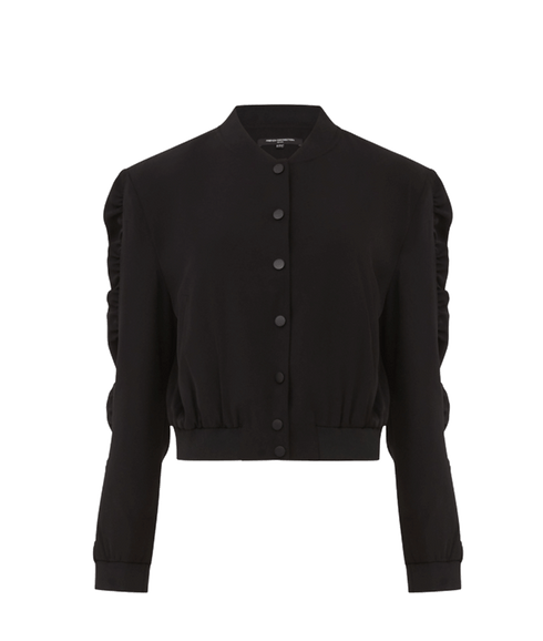 Harrie Suiting Bomber Jacket - Black