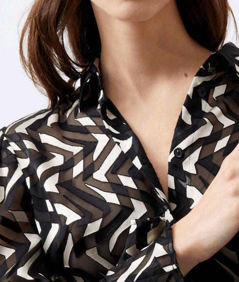 Diandra Satin Devore Top - Multi