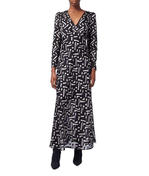 Diandra Satin Burnout Dress - Black