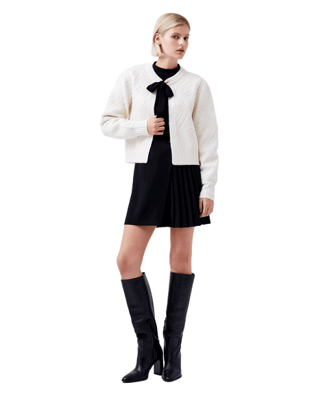 Kitty Recycled Bobble Bow Cardigan - Cream