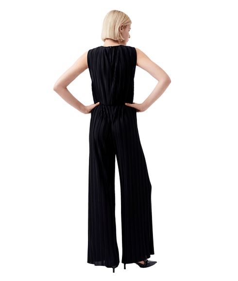 Ronnie Pleated V-Neck Jumpsuit - Black