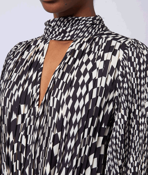 Fern Arie Pleated Ella Crepe Top - Multi
