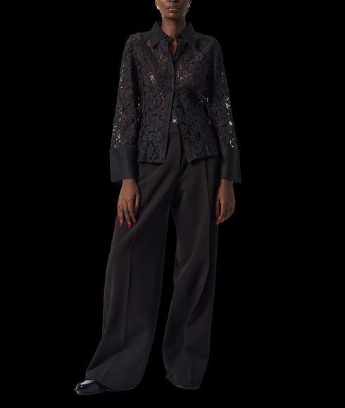 Asura Lace Long Sleeve Shirt - Black
