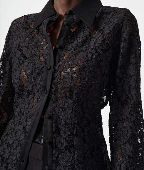 Asura Lace Long Sleeve Shirt - Black