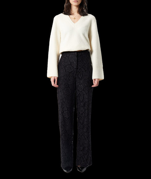 Asura Lace Flared Trousers - Black