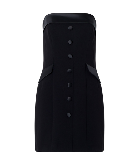 Gemma Carey Satin Bandeau Mini Dress - Black
